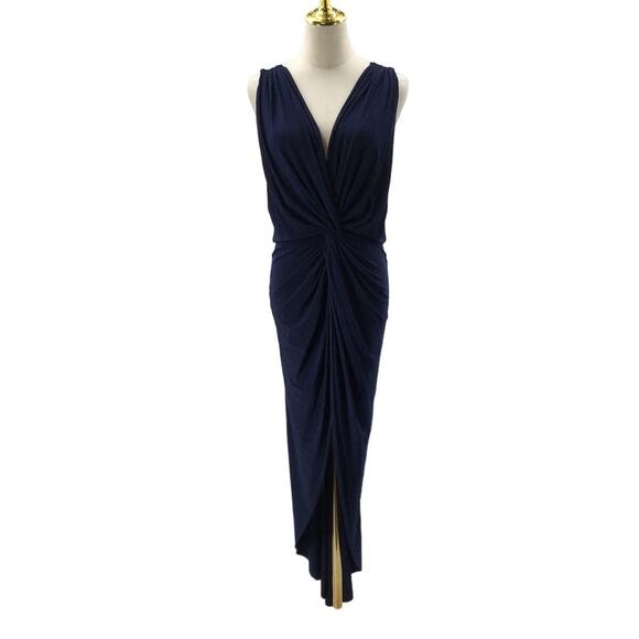 MISA LOS ANGELES SZ S Navy Blue Leza Sleeveless Twist Front Maxi Dress NWT 0b13 - Picture 2 of 9